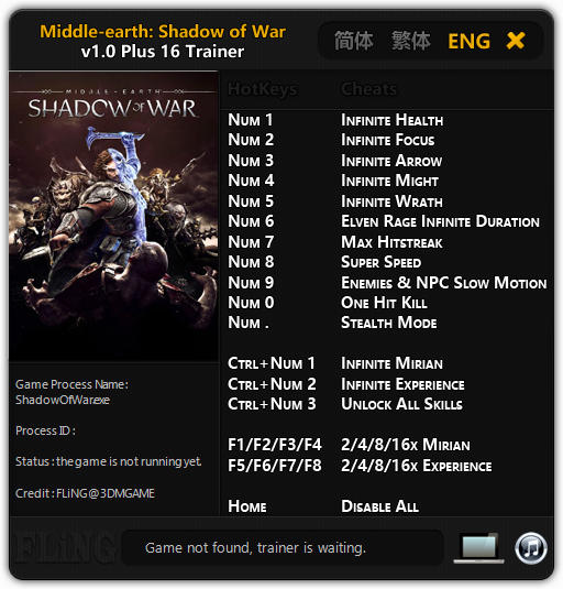 middle earth shadow of war cheats pc